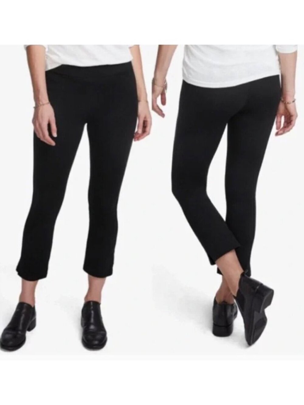 American Giant Black Cropped Ponte Kick Flare Pant Size 14